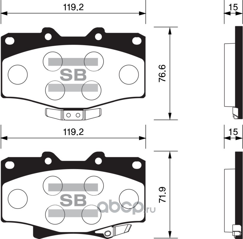 _колодки дисковые передние Toyota Land Cruiser 4.0-4.2TD 90>4Runner 2.4-3.0TD 87-96