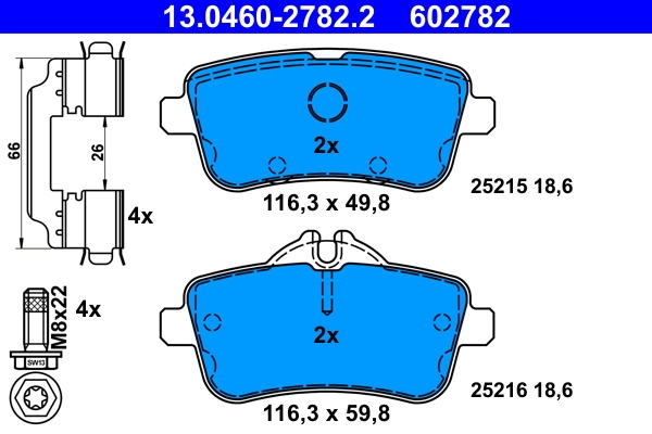Колодки тормозные задние MERCEDES-BENZ (арт. a0004208704)