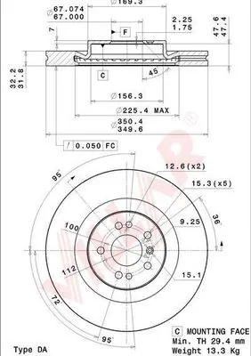 Диск тормозной MERCEDES-BENZ (арт. a1644211412)