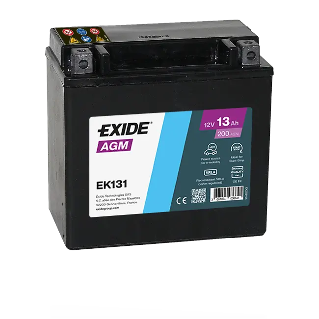 Аккумулятор EXIDE Start&Stop Auxiliary 12V 12Ah 200A 150x90x145 полярность ETN1 клемы M04 крепление B0 EXIDE (арт. ek131)