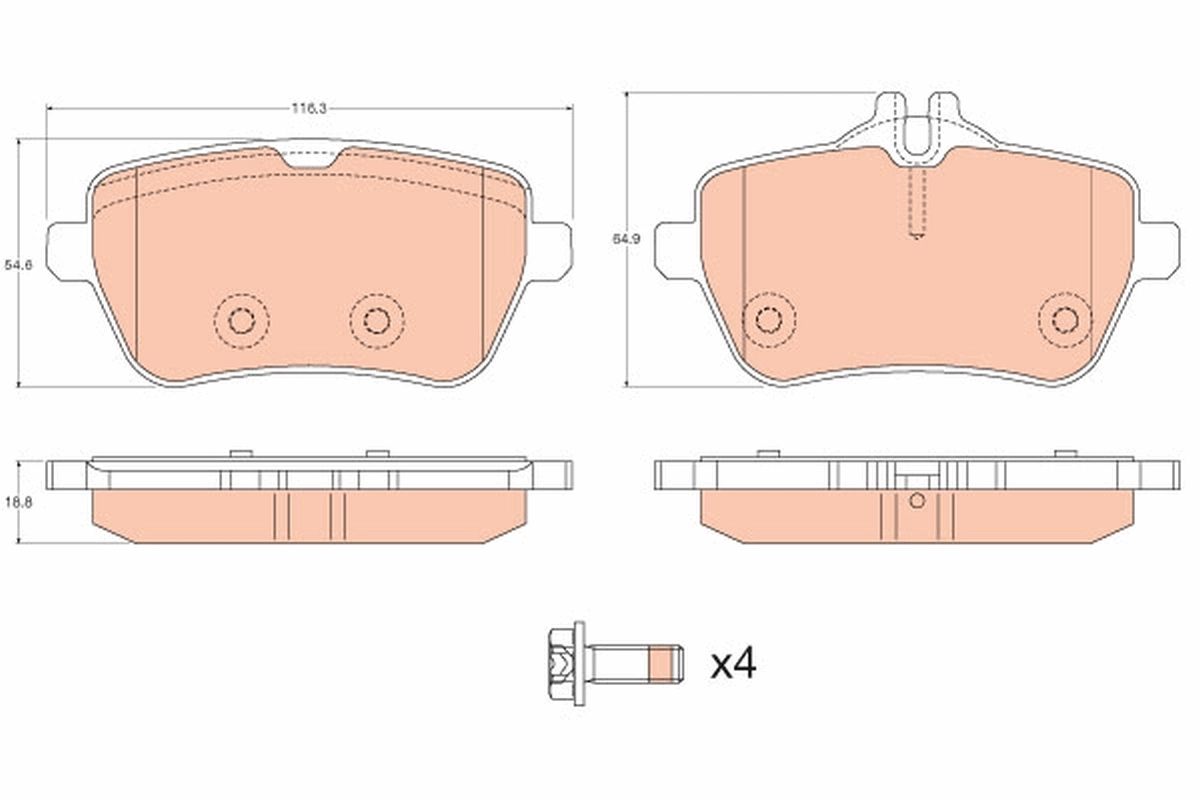 Комплект колодок тормозных 4шт MERCEDES-BENZ, артикул a0004203105  64