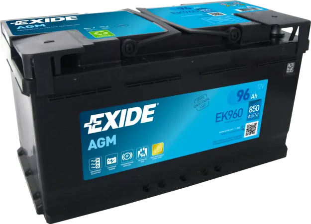 Аккумулятор EXIDE MICRO-HYBRID Start-Stop AGM 96А/ч (-/+) 12V 850 A EN 353x175x190 EXIDE (арт. ek960)