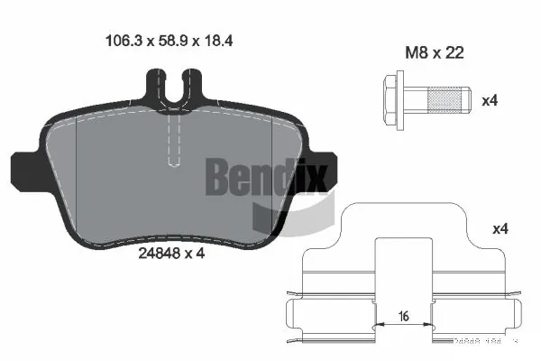 Комплект колодок тормозных MERCEDES-BENZ (арт. a0004200705)