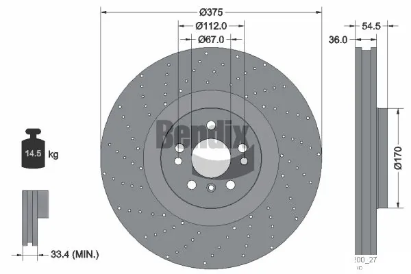 Диск тормозной MERCEDES-BENZ (арт. a1664211600)