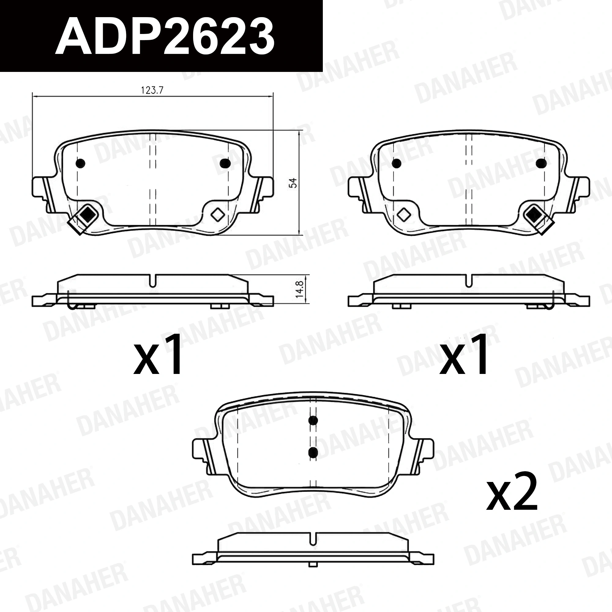 Комплект колодок тормозных 4шт AITO (арт. 3502500-sy02)