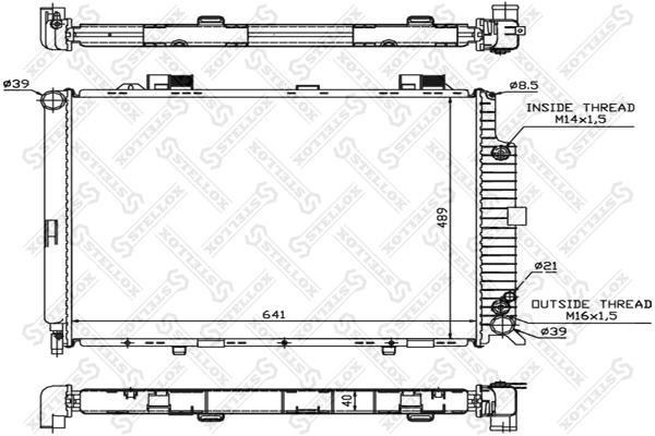 Радиатор системы охлаждения STELLOX (арт. 10-25092-sx)