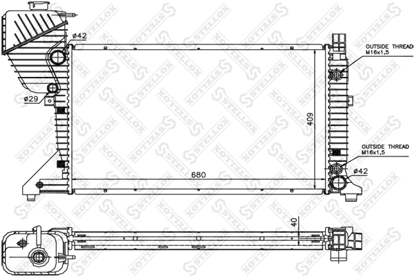 Радиатор системы охлаждения STELLOX (арт. 10-25403-sx)