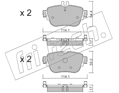 Комплект колодок тормозных 4шт MERCEDES-BENZ (арт. a0004209303)