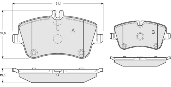 Комплект колодок тормозных 4шт MERCEDES-BENZ, артикул a0054206220  10