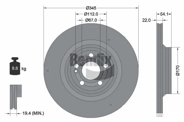 Диск тормозной MERCEDES-BENZ, артикул a1674238900  07