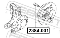 Болт крепления колеса /M14 x 1,5 x 57 mm./ FEBEST (арт. 2384-001)