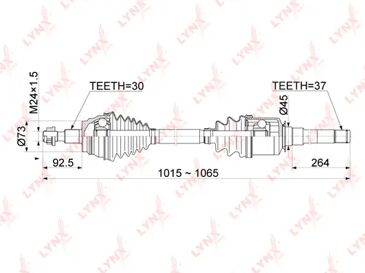 Привод в сборе передний R LYNX AUTO (арт. cd-1083)