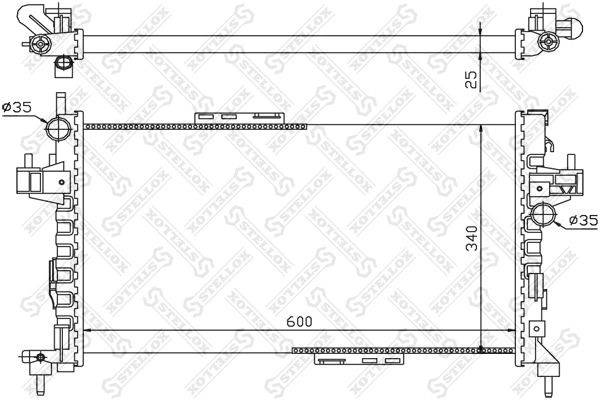Радиатор системы охлаждения STELLOX (арт. 10-26053-sx)