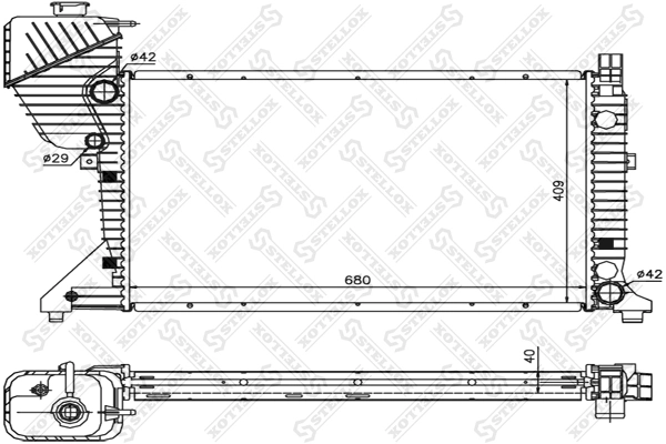 Радиатор системы охлаждения 680x410x42 STELLOX (арт. 81-03338-sx)