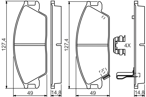 BOSCH колодки тормозные передние к-кт BOSCH (арт. 0986494620)