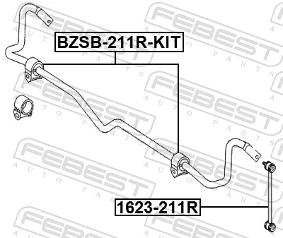 Втулка заднего стабилизатора комплект D16 FEBEST (арт. bzsb-211r-kit)