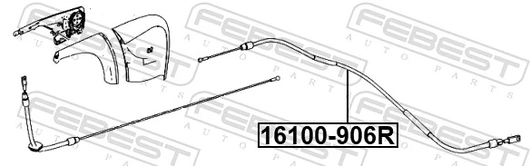 Трос ручного тормоза FEBEST (арт. 16100-906r)