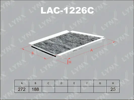 Фильтр салонный угольный LYNX AUTO (арт. lac-1226c)
