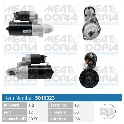 Стартер 12V 1,8KW MEAT&DORIA (арт. 5010323)
