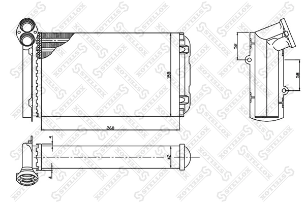 Радиатор печки STELLOX (арт. 10-35075-sx)
