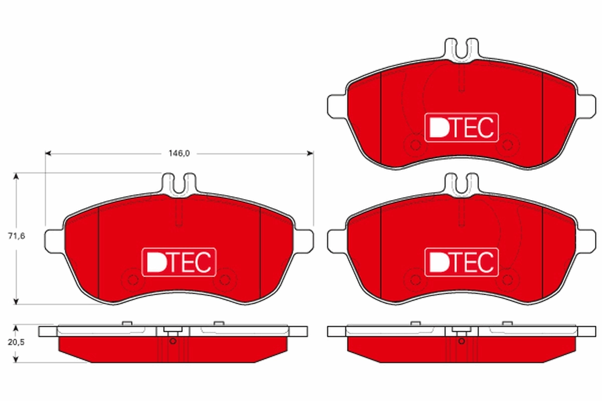 Колодки торм.пер. DTEC COTEC TRW (арт. gdb1736dte)