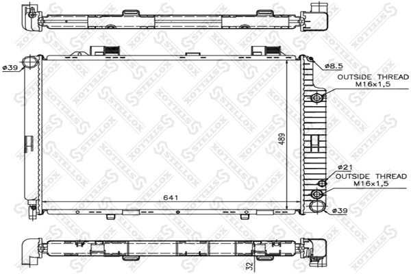 Радиатор системы охлаждения STELLOX (арт. 10-25093-sx)